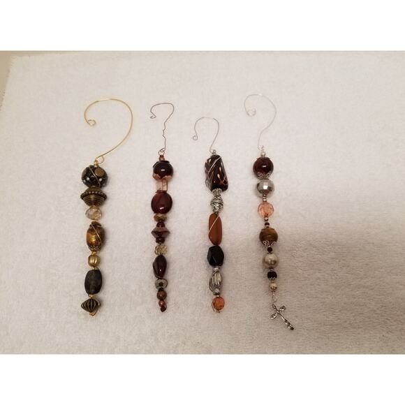 Brown and gold Christmas icicle ornaments c2 - Picture 2 of 6